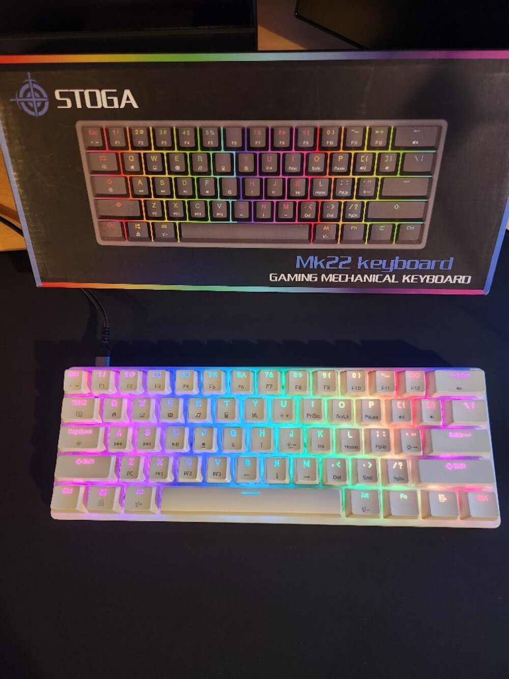 60% Gaming Mechanical Keyboard Backlit Color Changing *AS IS* White Keyboard